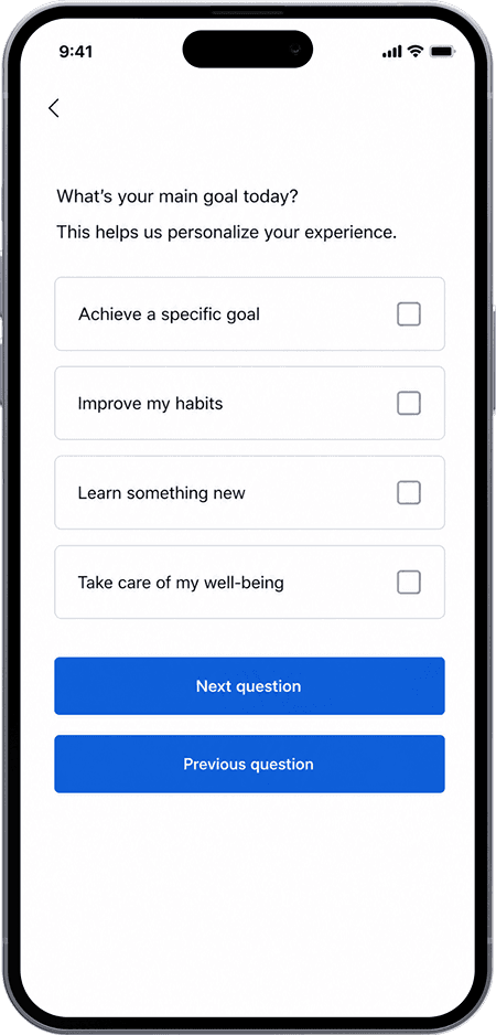 Poorly designed onboarding screen