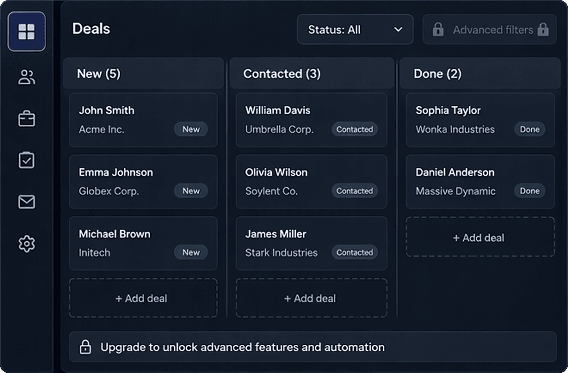 Website builder dashboard